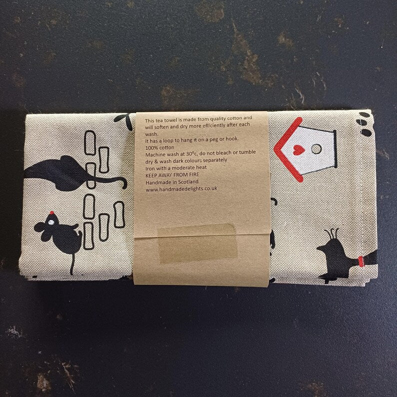 Tea towel - kitty cat print