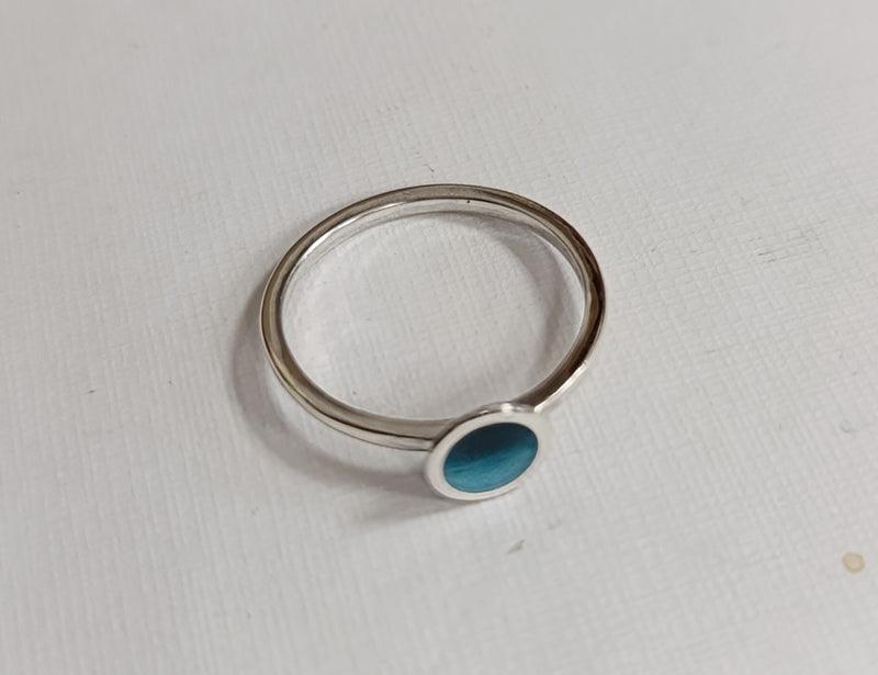 Sterling silver & enamel stacking rings - different colours available