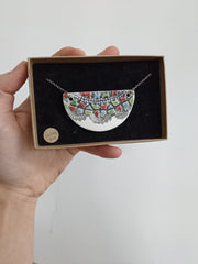 Ceramic colourful lace imprinted pendant