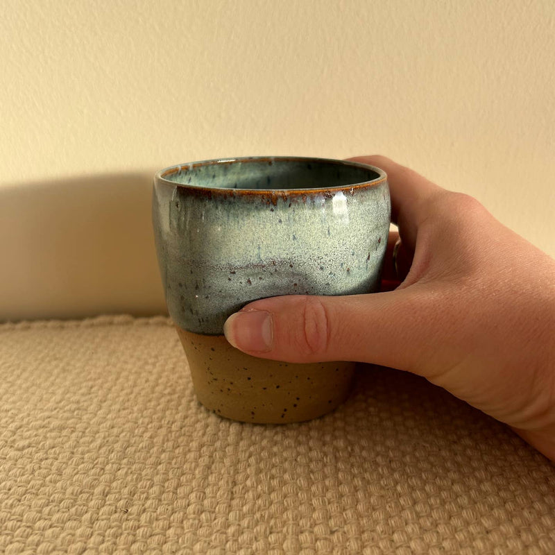 Blue speckled dimple tumbler
