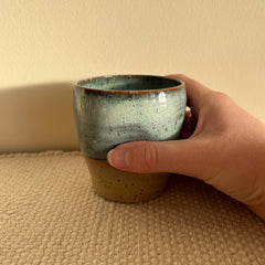 Blue speckled dimple tumbler
