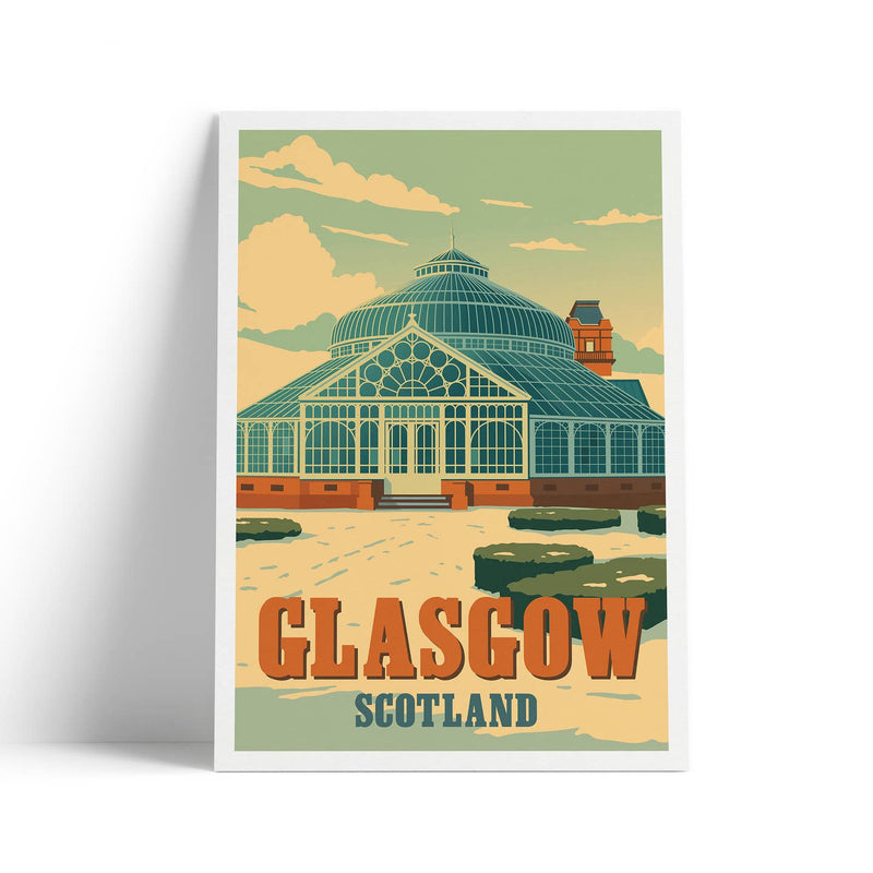 Botanics Glasshouse, Glasgow - A4 travel poster print