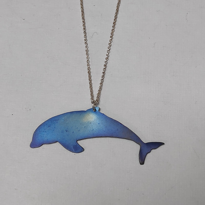 Titanium dolphin pendant