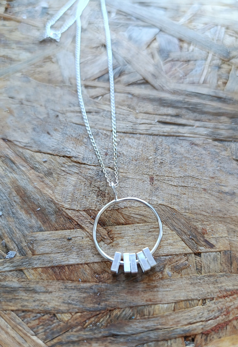 Sterling Silver 'motion' hoop necklace
