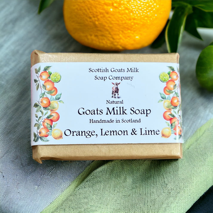 Handmade goats milk soap - orange, lemon & lime