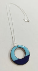 Sea and Sky enamelled ring necklace
