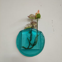 Fused glass flower pocket vase - for fresh or dried