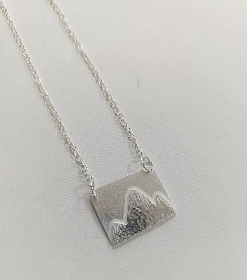 Sterling Silver 'Hazy Mountains' pendant
