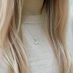 Moondrop Sterling Silver & Rainbow Moonstone Necklace