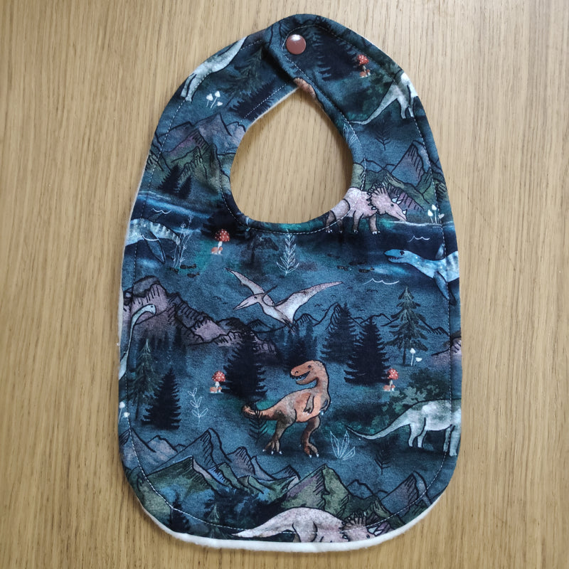 Traditional bib - dinosaurs print