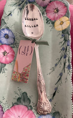 'Cereal killer' - hand stamped vintage cereal spoon