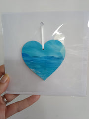 Hand painted heart keepsake card