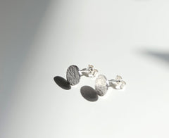 Sterling silver hammered circle studs