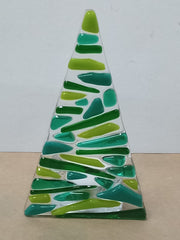 Christmas tree glass tealight holder