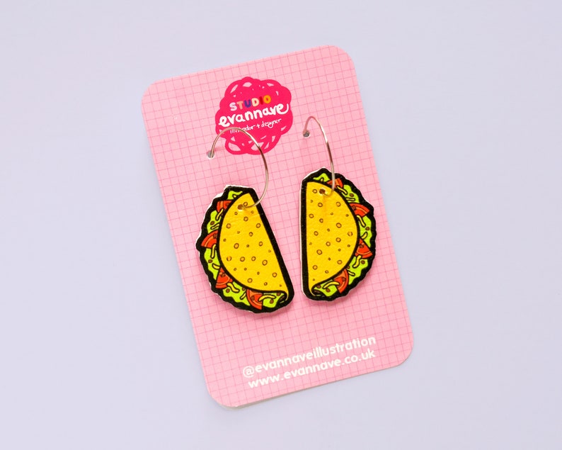 Taco faux leather earrings