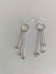 Sterling silver 'lily pad' dangle earrings