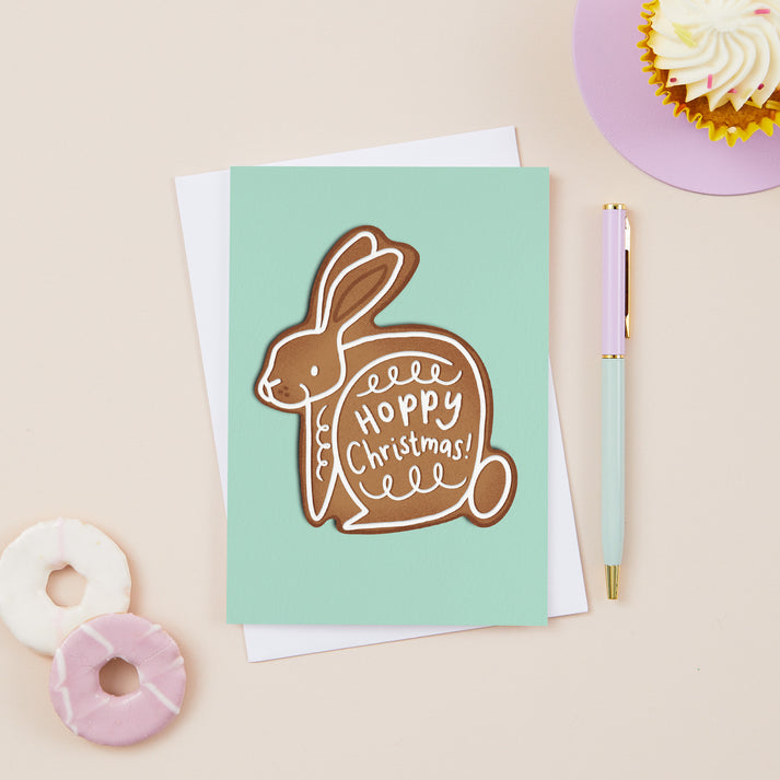 Hoppy Christmas Gingerbread Rabbit Card