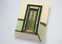 Tenement door in Green greetings card