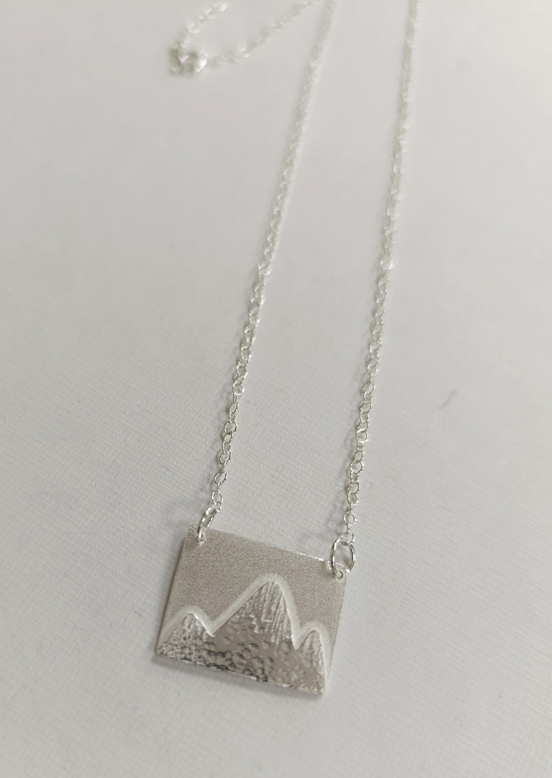 Sterling Silver 'Hazy Mountains' pendant