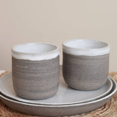 Grey stoneware espresso tumbler