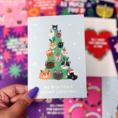 We Wish you a Meowy Christmas cats card