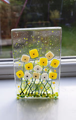 Buttercup glass tealight holder