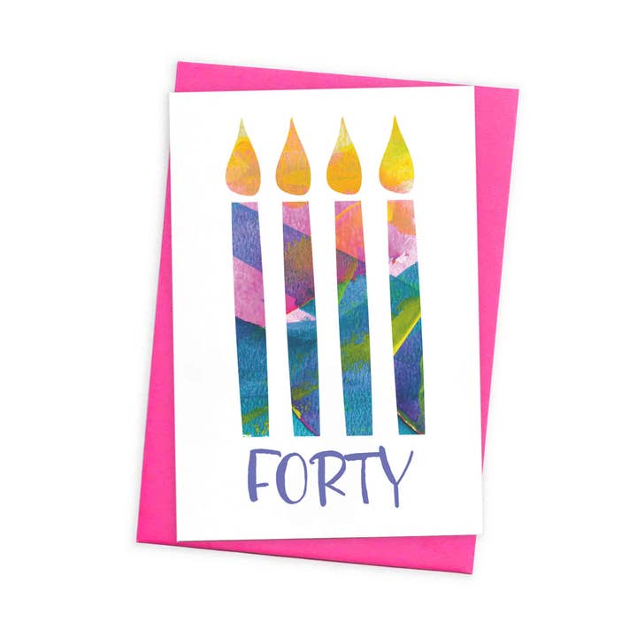 Forty candles birthday card