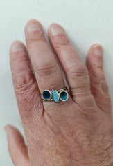 Sterling silver & enamel stacking rings - different colours available