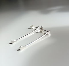 Sterling Silver roots drop stud earrings