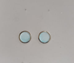 Sterling silver & enamel colourful studs - ice blue