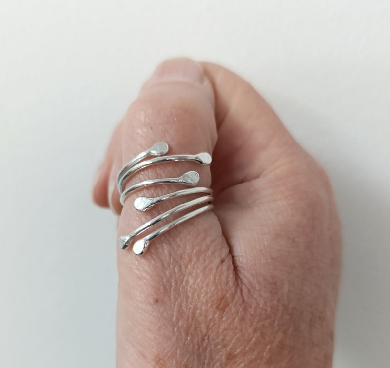 Sterling Silver 'roots' wrap ring