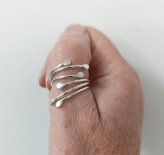 Sterling Silver 'roots' wrap ring