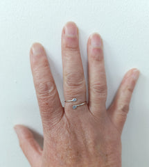 Sterling silver simple snake wrap ring