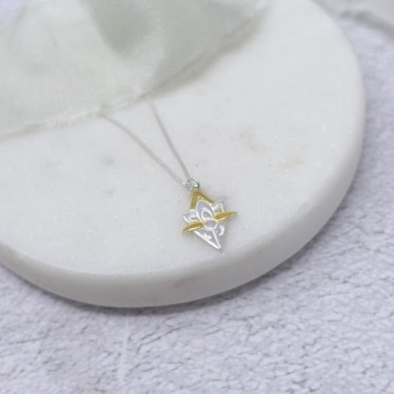 Sterling Silver & 22kt gold Luna Lotus pendant