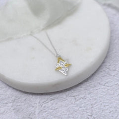 Sterling Silver & 22kt gold Luna Lotus pendant