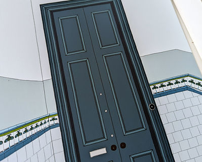 Tenement Door in Blue A4 print