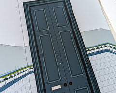 Tenement Door in Blue A4 print