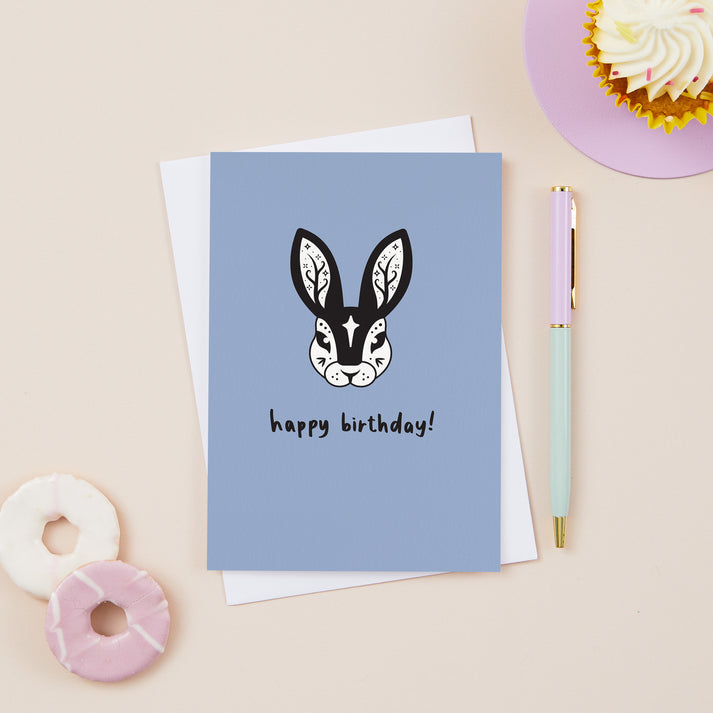 Happy birthday fairytale rabbit card