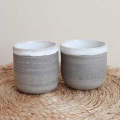 Grey stoneware espresso tumbler