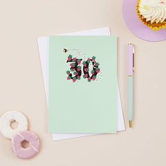 Strawberries and Bee 30 Card
