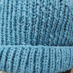 Hand knitted beanie hat - moonstone