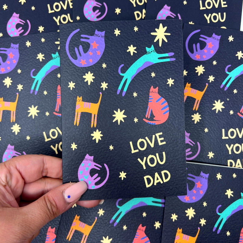 Love you dad cats card