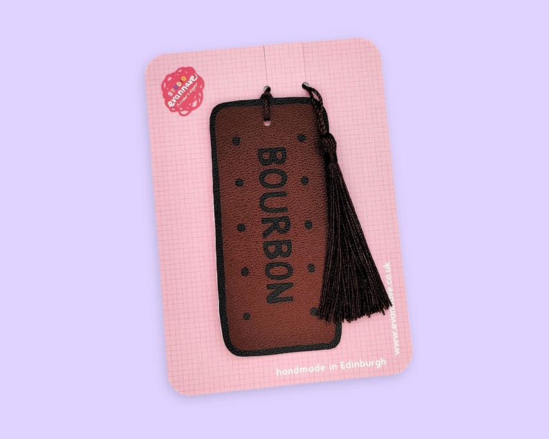 Bourbon biscuit faux leather bookmark