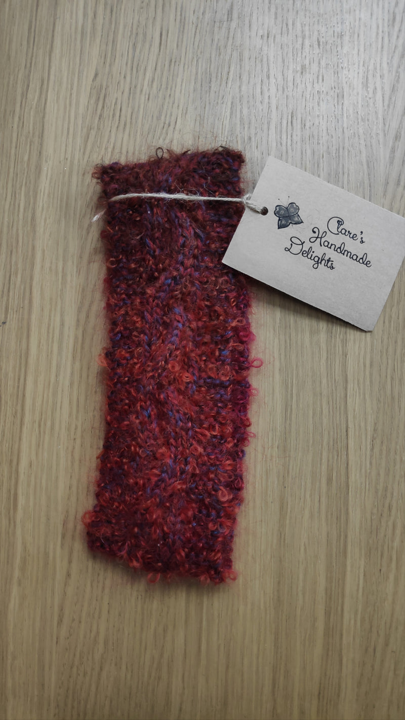 Hand knitted red and orange chunky earwarmer/headband