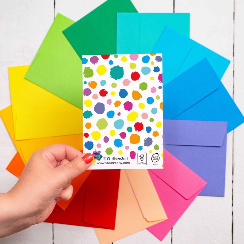 Age 6 - multicoloured spots card
