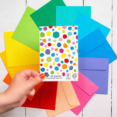 Age 6 - multicoloured spots card