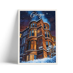 Glasgow Dowanhill Street A4 travel poster print