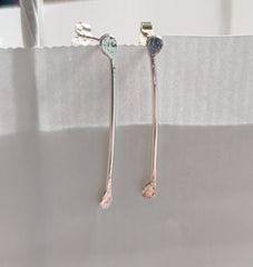 Sterling Silver roots drop stud earrings