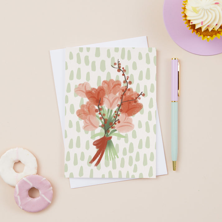 Flower bouquet card