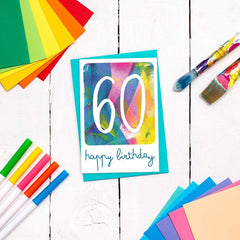 60 happy birthday colourful card